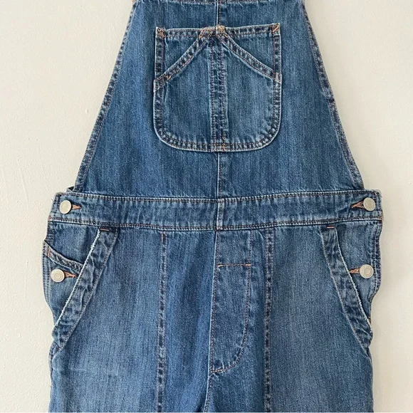 GAP Relaxed Ankle Denim Overalls Medium Indigo - Picture 6 of 16